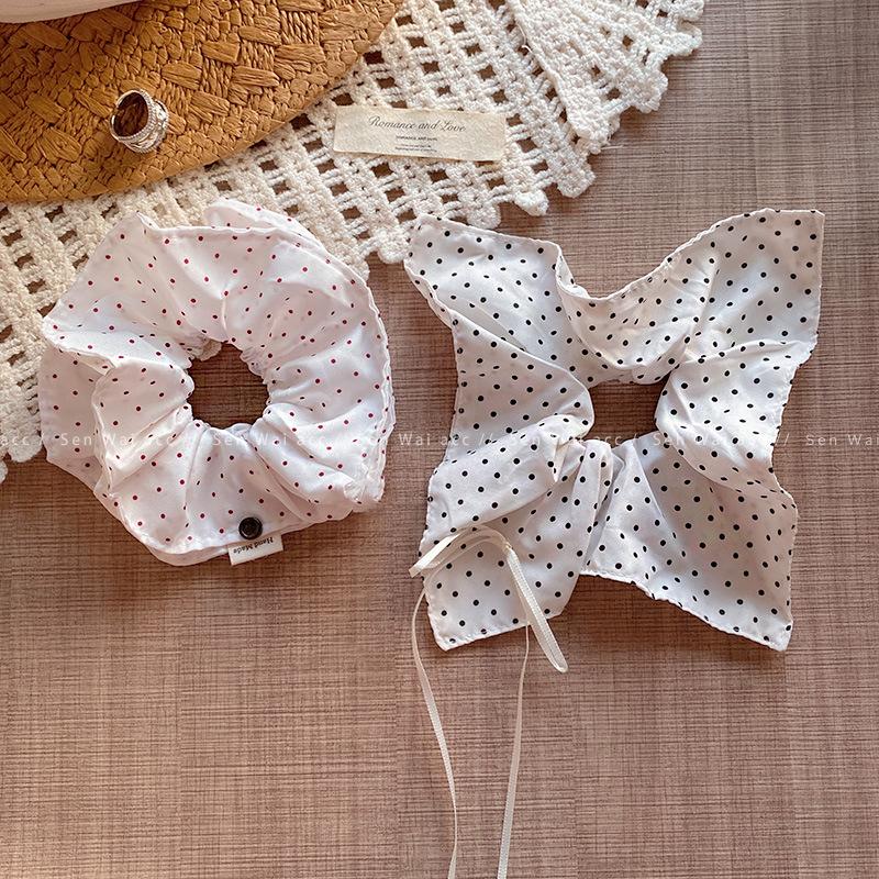 Polka Dot Square Scarf Hair Band Square Headband Large Intestine Hair Band Women 2025 Internet Celebrity Hair Rope Headgear