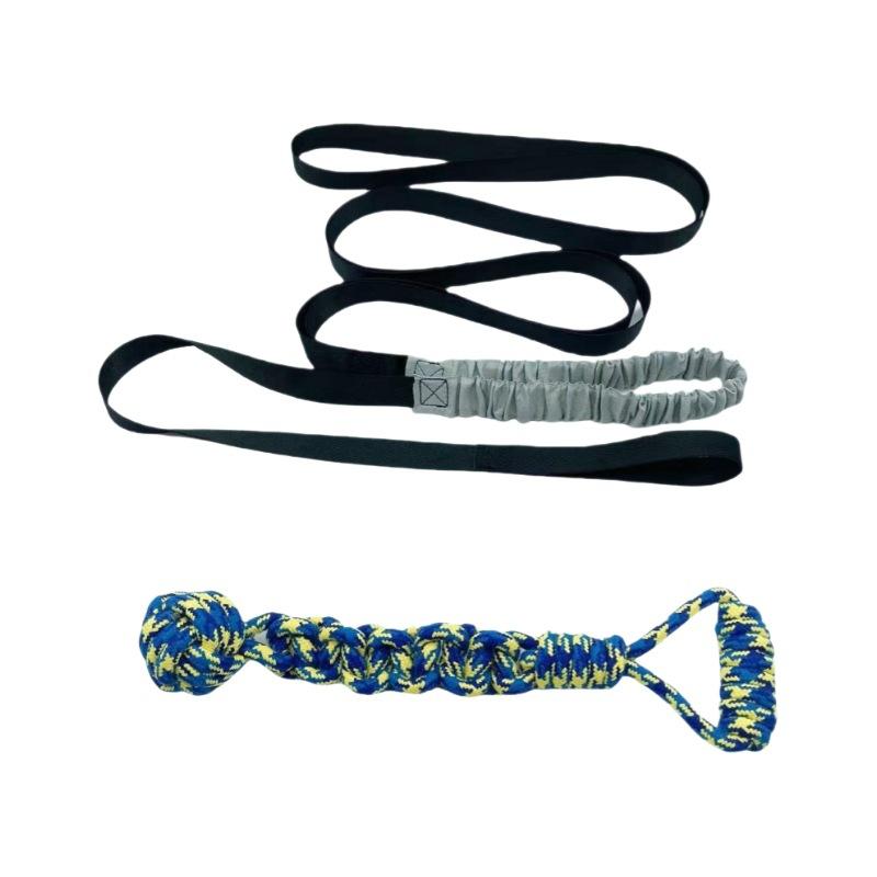Pet Dog Tug-of-war Rope, Indoor and Outdoor Multi-functional Biting Rope Toy, Teeth Grinding and Cleaning, Elastic Pulling Rope Ball