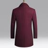 Men Trench Coat Solid Color Warm Autumn Winter Windproof Slim Jacket for Daily Wear