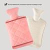 Rubber Hot Water Bottle 2.0L with Plush Detachable Washable Hand Pocket Cover Winter Hand Warmer