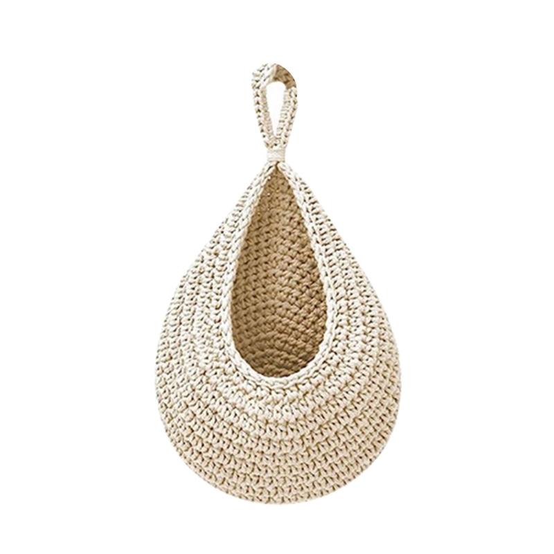 Kitchen Teardrop Hanging Baskets Wall Hanging Baskets Handwoven Hanging Plant Basket Decor for Vegetable Potato Storage M