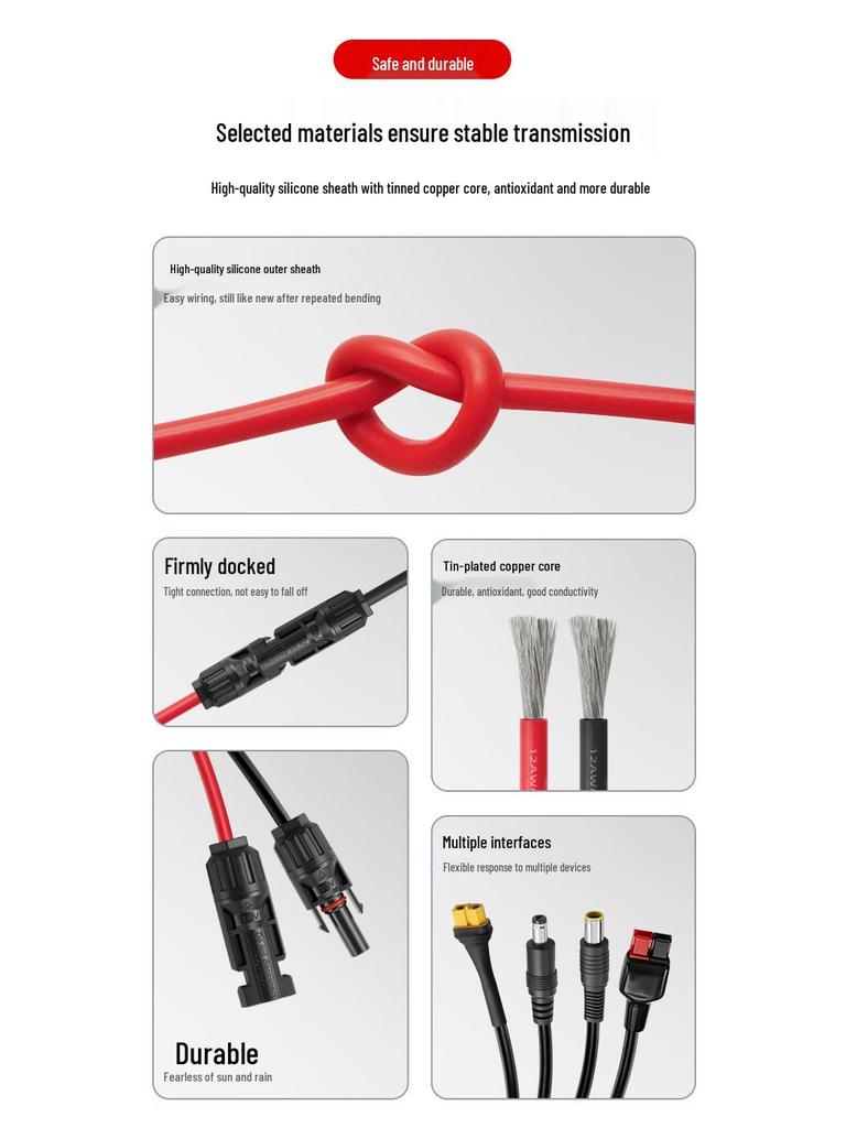 Złącze PV MC4: Męski/Żeński do DC 5521/7909/TX60 Żeński, 30A Ander New Energy