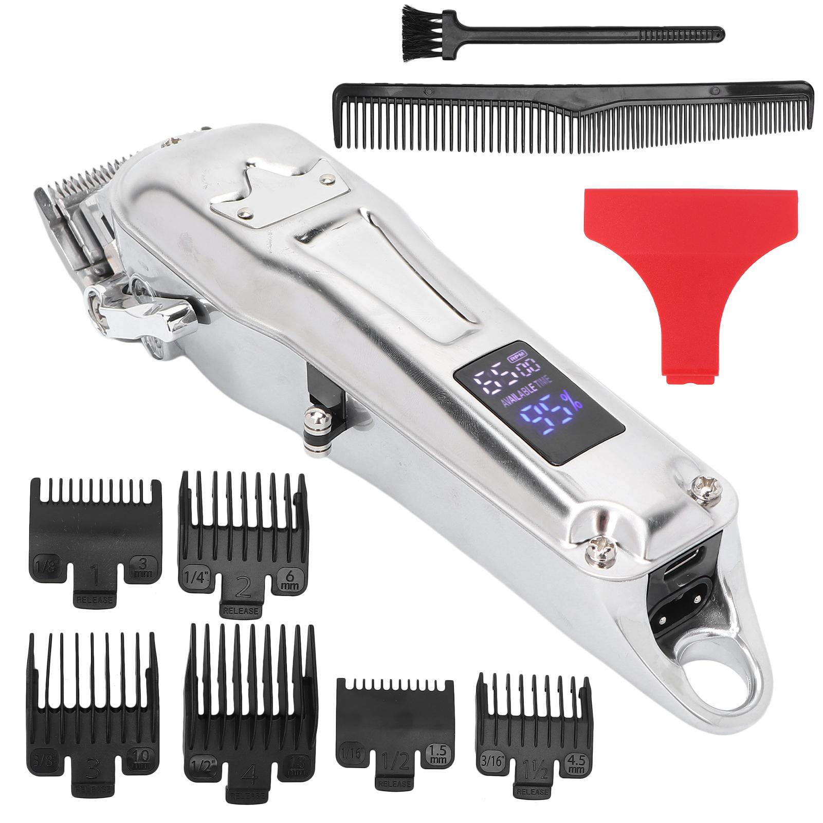

Electric Hair Clipper Re able LCD Display Home Salon Men Cordless Hair Trimmer with Comb