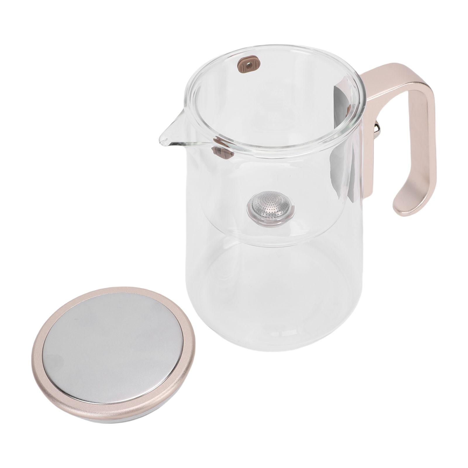 

Glass Tea Pot 800ml Magnetic Water Separation Teapot with Strainer for Home Restaurant Champagne Gold L