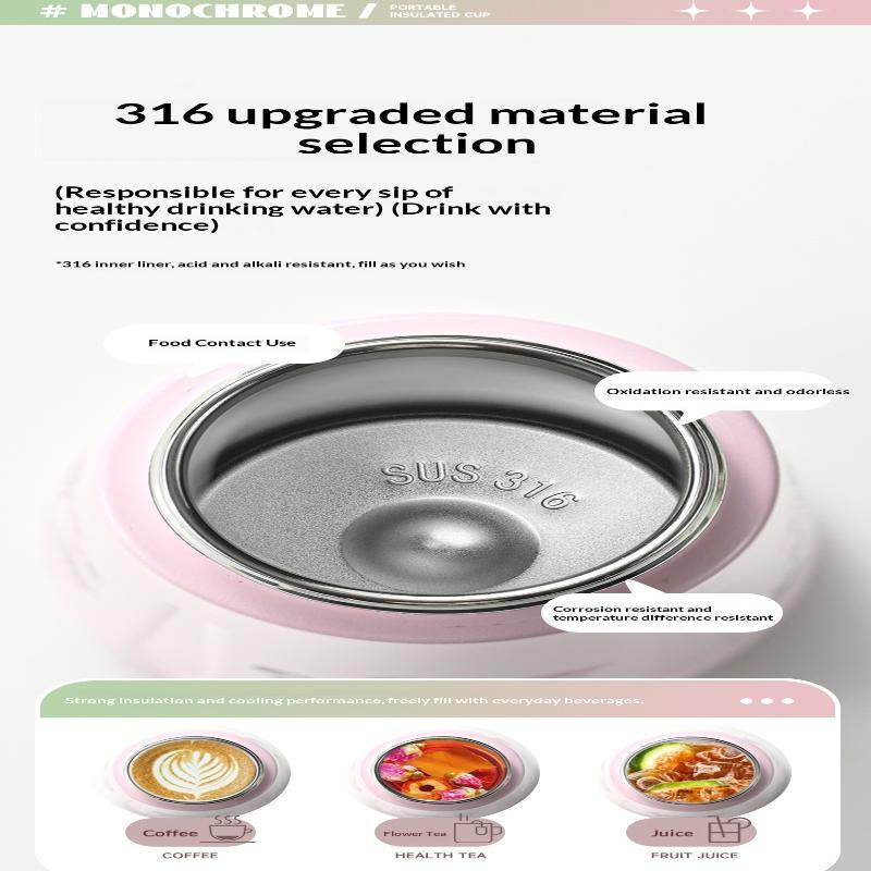 Creative Colored Kids Insulated Flask 316 Stainless Steel BPA Free Fun Water Cup for Kindergarten Children