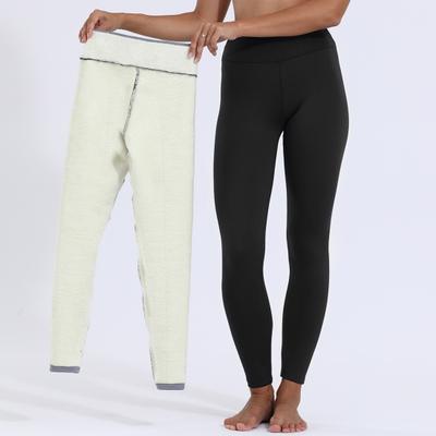 Damen-Leggings, hohe Taille, schmale Passform, Hüftlift, verdicktes Samtfutter, warme lange Hosen, einfarbig, Yoga-Sport-Hose