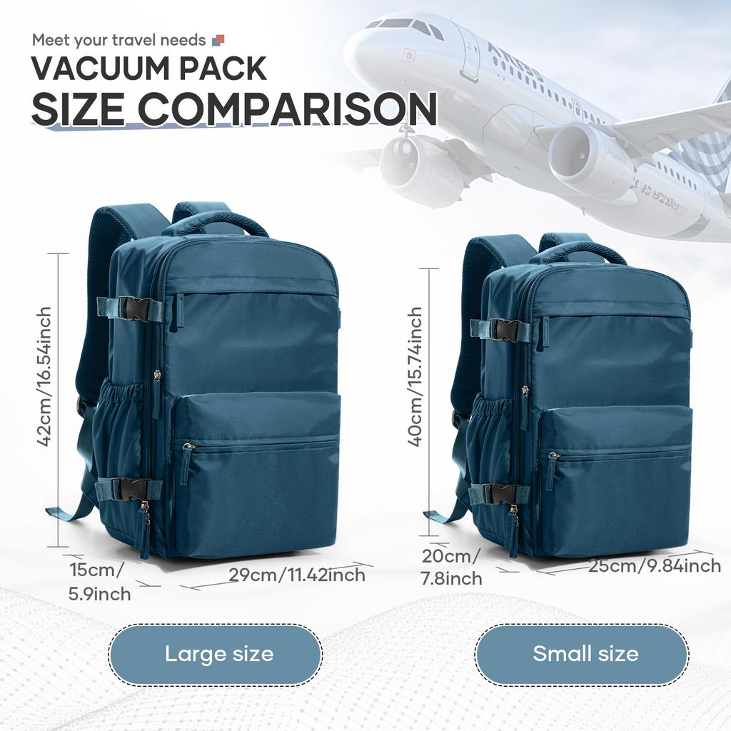 Reise Rucksack Airbag 43x29x15 Kabinentasche Flugzeug, Ryanair 40x25x20 Elektrischer Luft Vakuum Rucksack Handgepäck, Langlebiger Rucksack