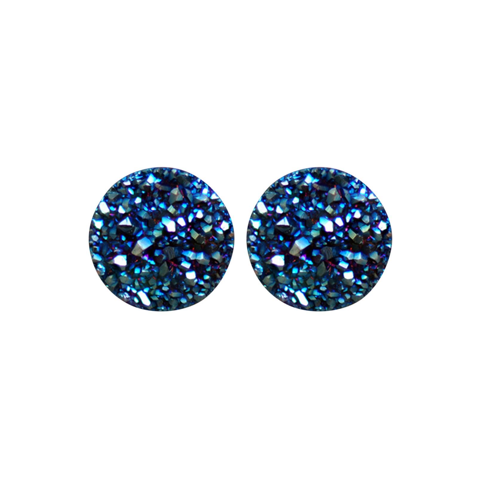 

Серьги на присоске с хрустальными кластерами и магнитами без отверстий, мужские и женские уличные трендовые зажимы для ушей, зажимы для ушей с камнями и кристаллами 7 синий