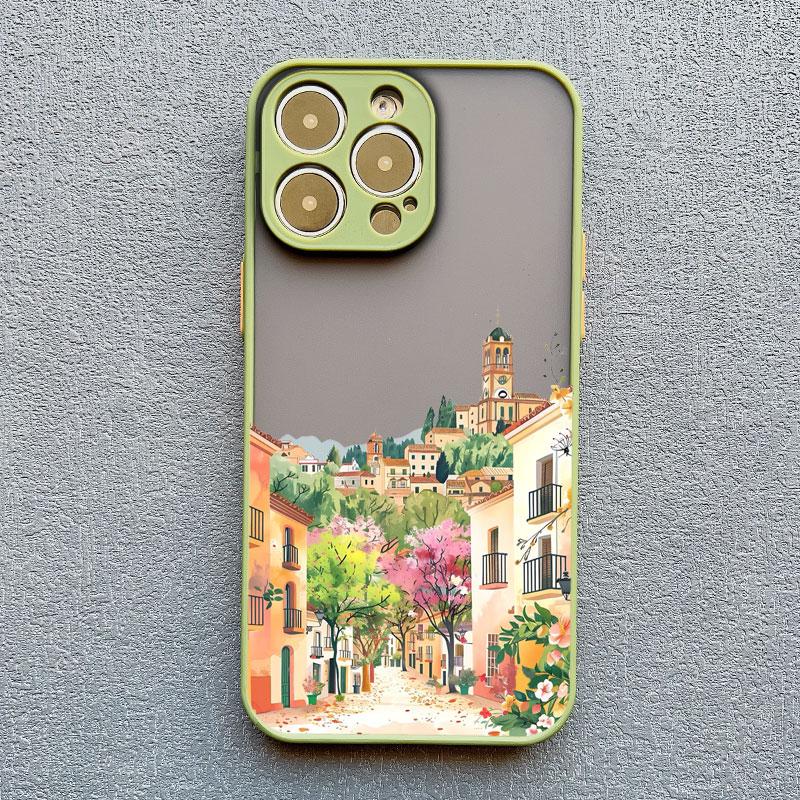 Bländande Anime Gatumotiv Scenari Telefonfodral för IPhone 13 12 11 Pro Max Mini 16 15 14 Max Plus 7 8 Plus SE2 X XR X Baksideskydd
