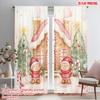 2pcs,2D Plane Printing Light Filtering Curtains Gingerbread House Candy Christmas Tree_a (2) Versatile Durable Polyester