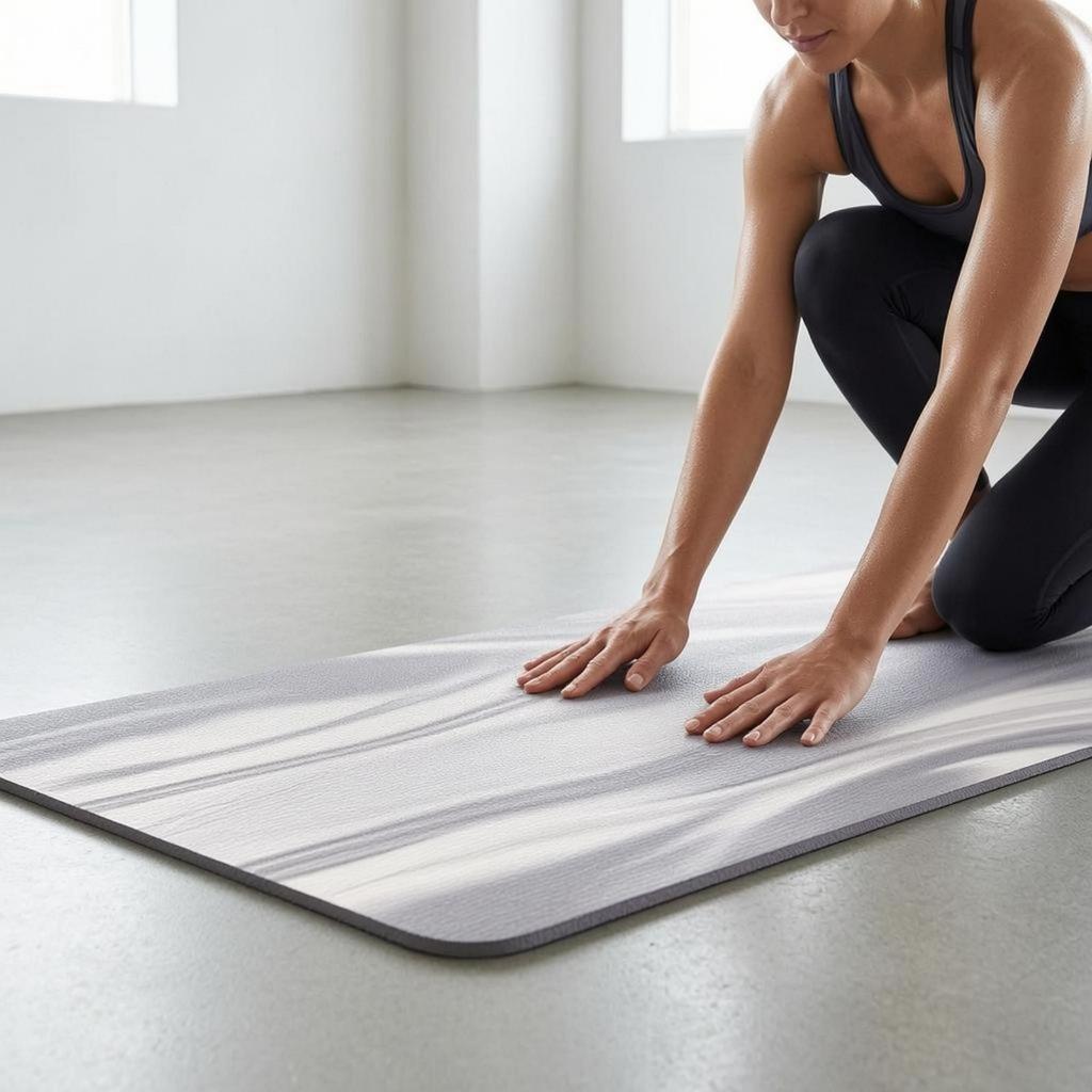 Marbled Exercise Mat Dark Underside Contrast Design Equipment
