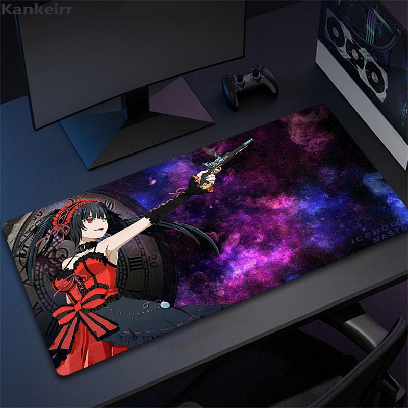 Anime Girl Tokisaki Kurumi Mouse Pad Cartoon Lockedge Large Gaming Pad Computer Gamer Keyboard Desk Mat Mousepad for PC Deskmat