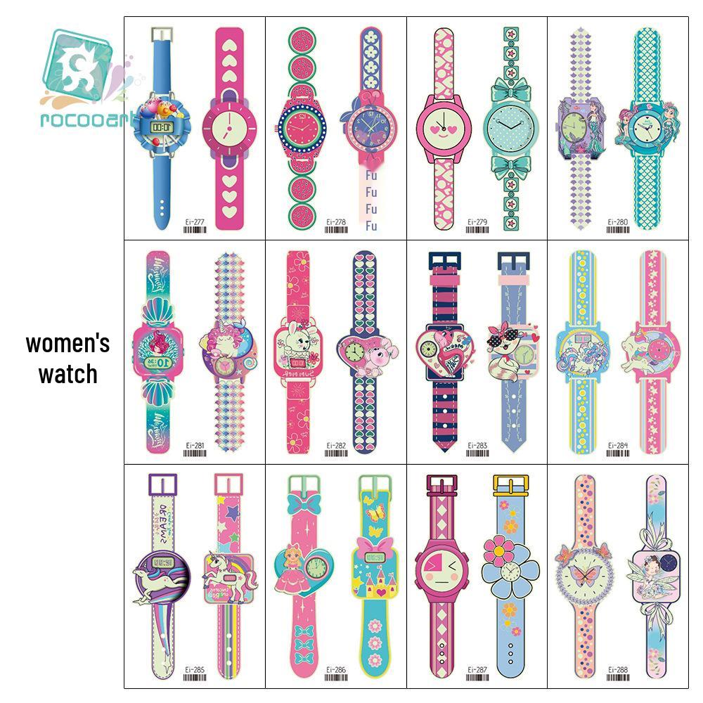 Rikalong Waterproof Luminous Cartoon Tattoo Stickers for Kids - Glow-in-the-Dark Watch Design