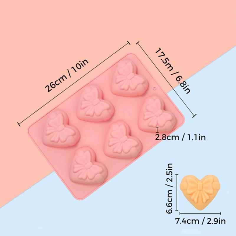 Heart Bow Silicone Mold for 3D Chocolate Cake Fondant Candy Sugar Craft Multi Use Baking Tool
