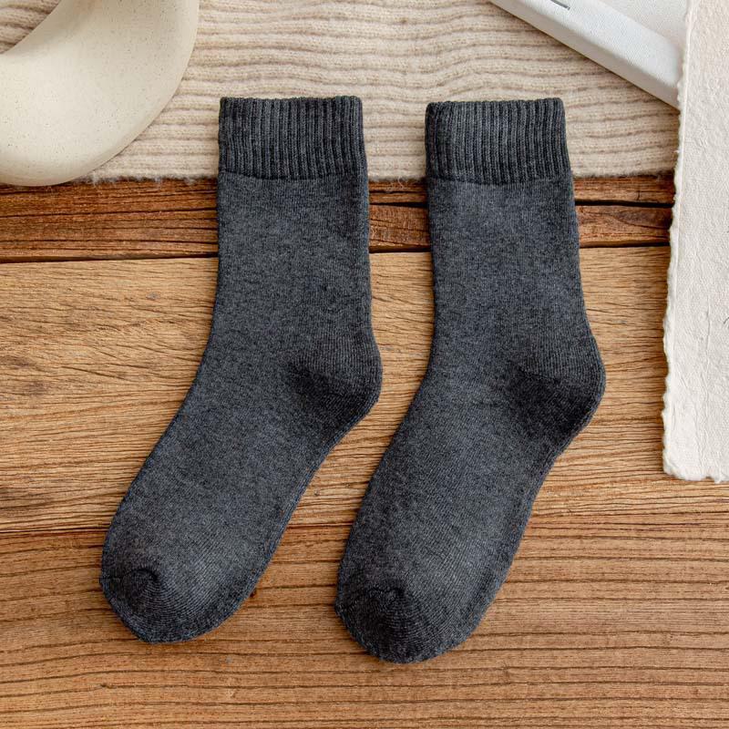 

Очень толстые зимние носки-полотенце - теплые мужские и женские махровые носки средней длины темно-серого