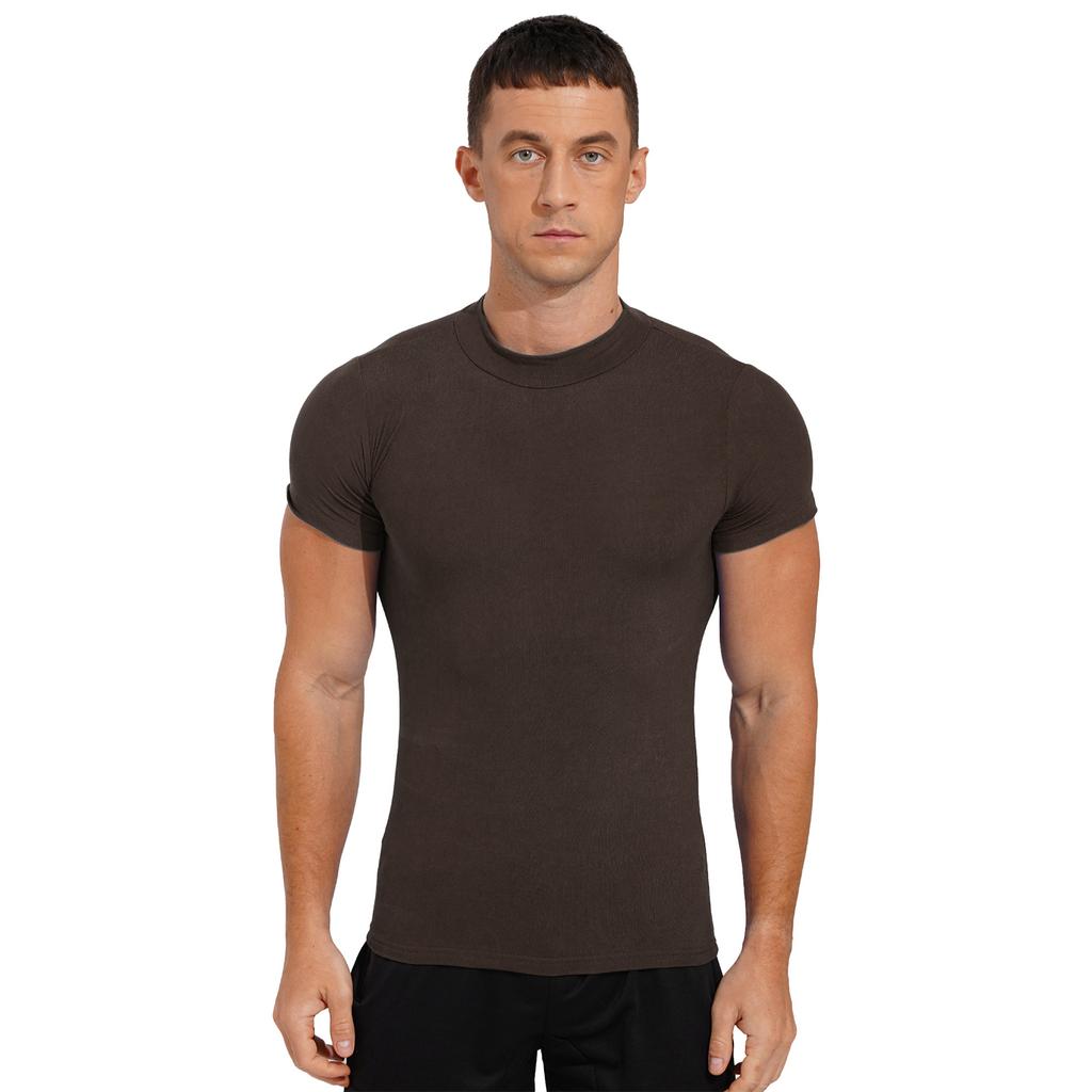 Camisetas de Tirantes Ajustadas para Hombre Camiseta de Manga Corta Ropa Interior Camisetas Casuales de Color Sólido Ajuste Delgado Tops