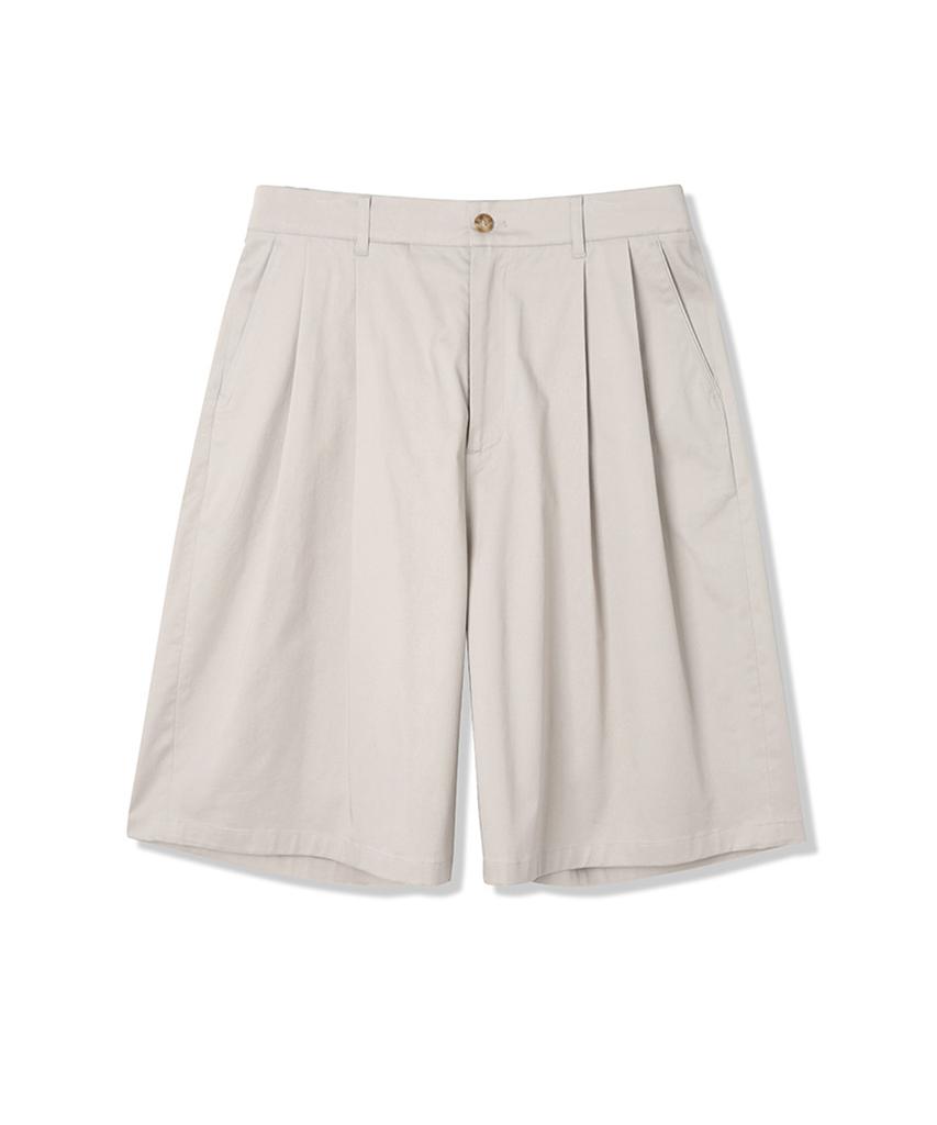 ADHOC Men'S Double-Tuck Bermuda Shorts (Lt-Beige) (Hb5Sp20)