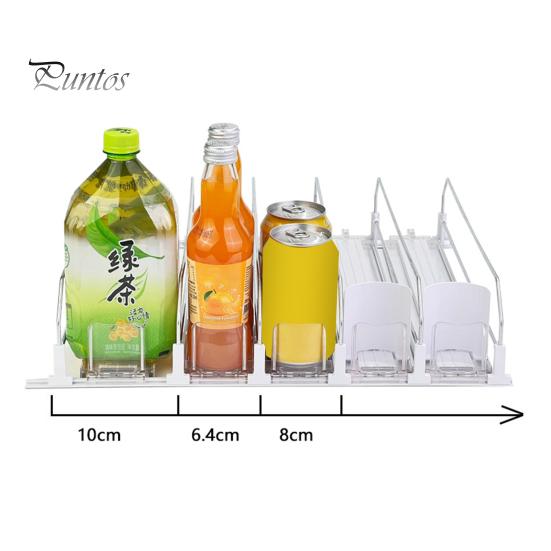 

Органайзер для напитков, холодильник, ящик для хранения напитков с автоматическим толкателем, регулируемой дугообразной перегородкой, органайзер для банок с газировкой A чёрный