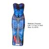2 Pcs/Set Women Top Skirt Set Bodycon Skinny Colorful Mid-calf Length Animal Thin Backless Butterflies Print Sleeveless