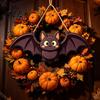 Ghost Wall Ornament Vintage Wooden Halloween Welcome Door Hanger, Pumpkin Skull Witch Farmhouse Hanger Sign, Hanging Decor for Front Porch Decoration