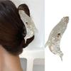 Stylish Acetate Hair Claw Clip Ocean Theme Hair Barrette Feature Marine Life Theme White Blue Ponytail Holder