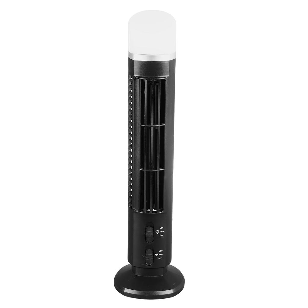 Bladeless Tower Fan Portable USB Desk Fan with Light for Home Bedroom  