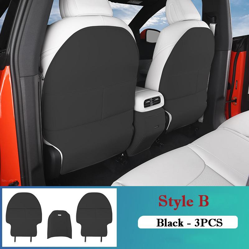 For Xpeng G6 2024 Leather Seat Back Kick Protector Waterproof Armrest Box Anti Kick Pad Seat Cover with Storage Bag