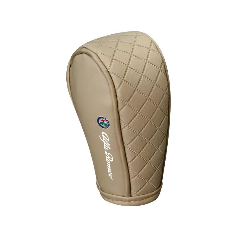 For Alfa Romeo 159 147 156 166 Giulietta Giulia Mito Stelvio Brera Spider 1Pcs Car Badge Center Console Gear Shift Knob Cover Handle Case Styling