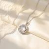 Korean Titanium Steel Necklace with Rotatable Windmill Pendant & Zirconia Pearl Clavicle Chain for Women