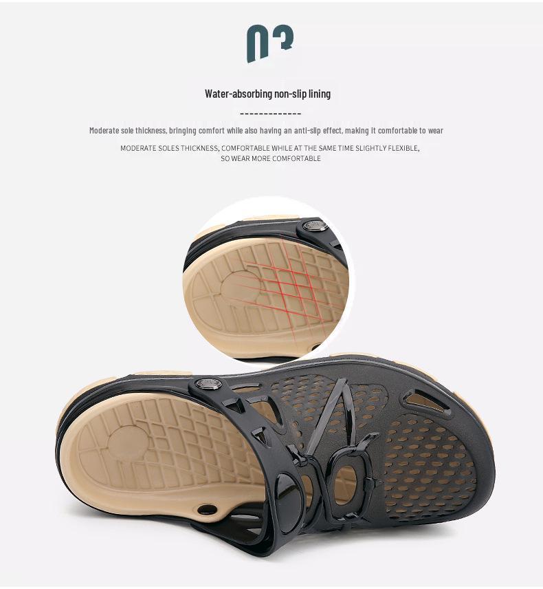 Men's Plus Size Non-Slip Jelly Sandals & Slippers - Summer Closed Toe, Breathable Beach Shoes