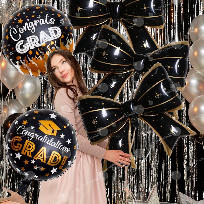 Bow Graduation Season Decoration Balloon Stripe Bow Balloon for Graduation Season Indoor and Outdoor Decoration Photography Prop