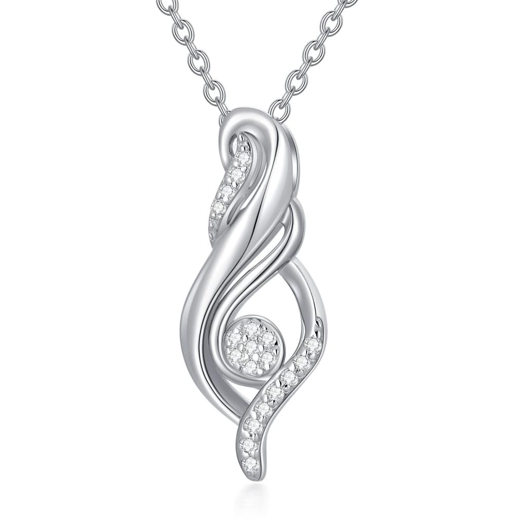 Diamond Necklace Diamond Pendant Silver Chain Present Box Christmas Present [PEIMKO] Women's 0.3ct [Gift Set] Birthday-1