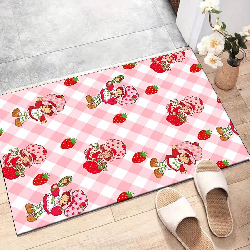 1pc Princess Strawberry (7) Design Printed Area Rug Carpet for Bedroom Living Room Home Decor Rugs Mat Non Slip Mat Rug for Bedside