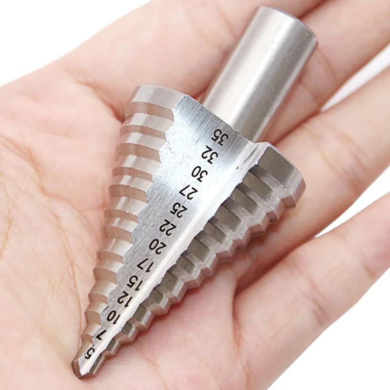 Broca Escalonada de Acero de Alta Velocidad 5-35MM Broca para Perforar Madera Metal HSS Herramientas Eléctricas Cortador de Agujeros Escariador Industrial Accesorios de Herramientas