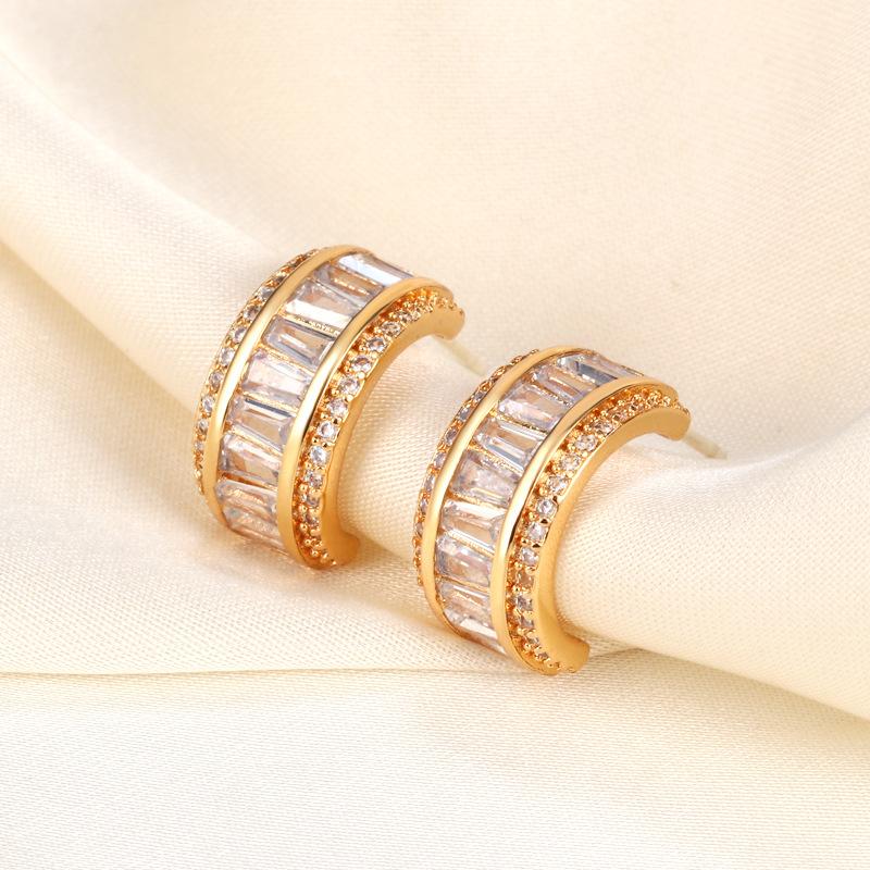 Wind full diamond stud earrings niche design earrings