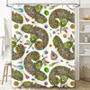 Bathroom Shower Curtain Decor With Modern Artistic Dachshund Print In Brown And Yellow Colors Waterproof Fabric For Home Decorat