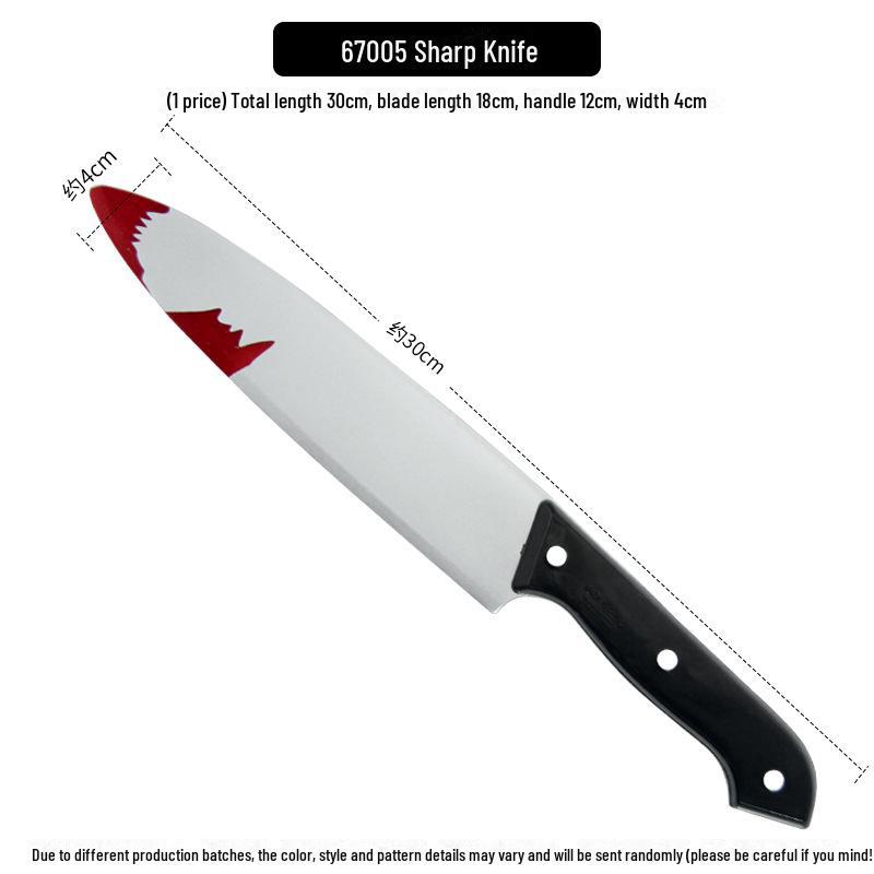 Halloween Masquerade Prank Props: Bloody Plastic Kitchen Knife