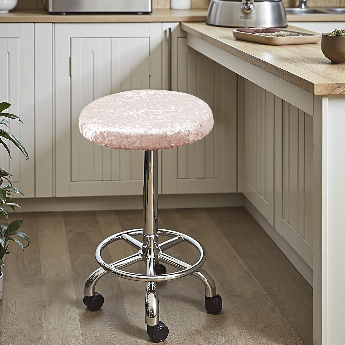 

Gold Diamond Velvet Round Stool Cover Universal Elastic Stool Cover Bar Lifting Chair Cover Anti-slip and Wear-resistant 40-50cm