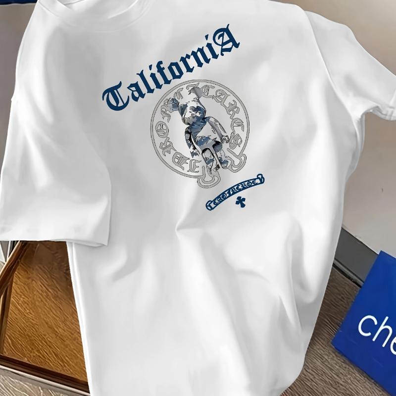 

Letter Graffiti T-shirt - Fashionable Casual Street Style Versatile XXL серый