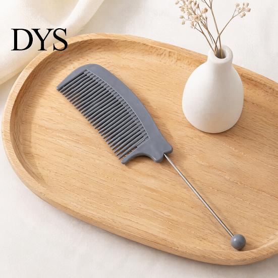 Hair Styling Comb DIY Beaded Comb, Fine Teeth Rat Tail Customizable with Blank Bar, Plastic Detangling for Men Women Stylist