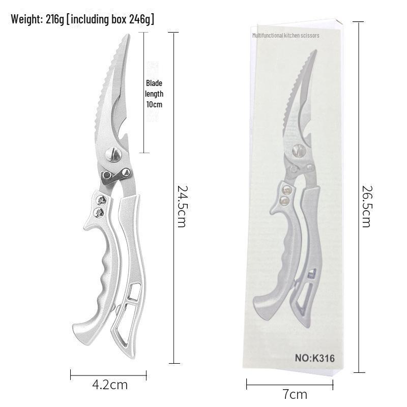 German Multi-Purpose Stainless Steel Kitchen Scissors for Chicken, Fish, and BBQ