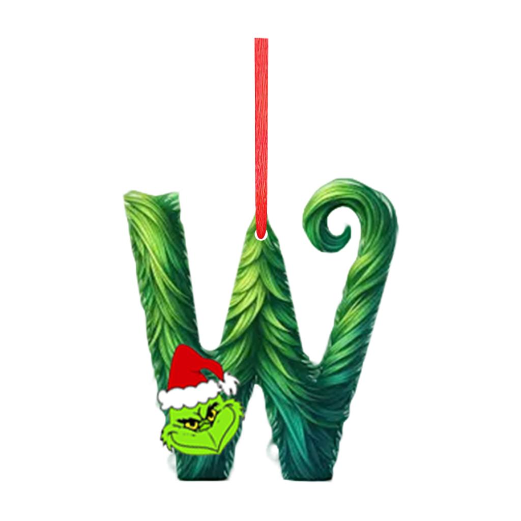2D 26 Letter  Christmas Ornaments Acrylic Flat Christmas Tree Home Decorations Ornaments