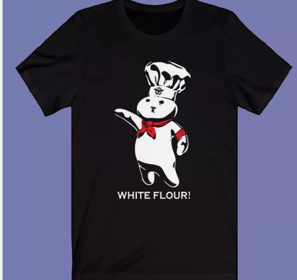 

Мужская черная футболка с логотипом Pillsbury Doughboy и белой муки XL