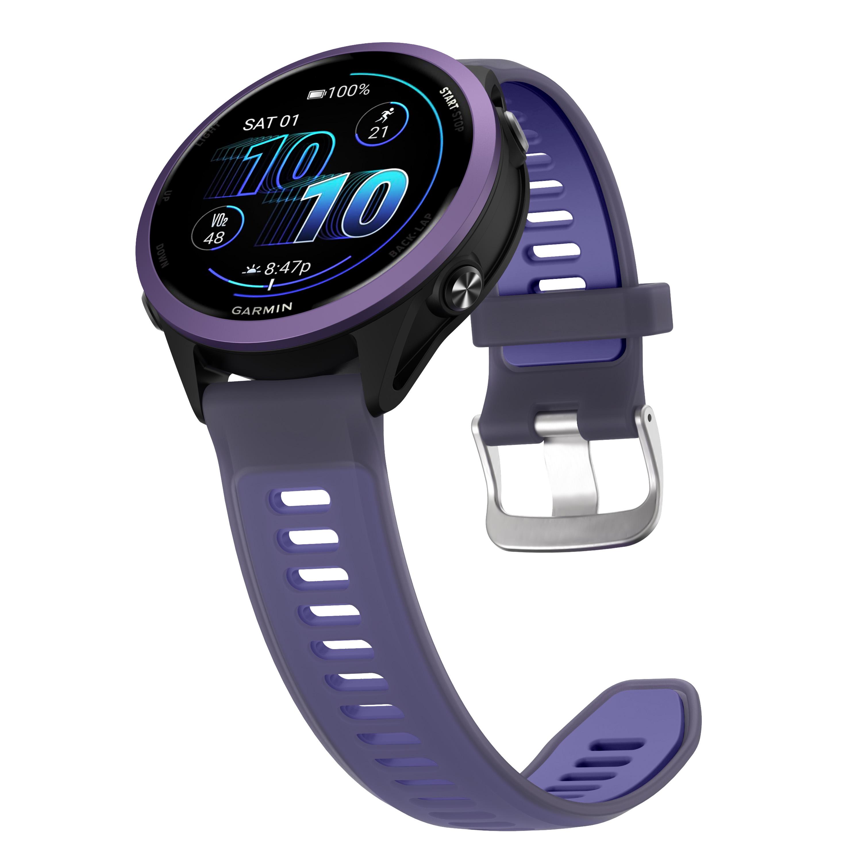 

22мм 20мм 18мм Напівпрозорий силіконовий ремінець для Garmin Forerunner 570 265 255 165 265S Vivoactive 6 5 4 4S/Venu 3S 3 2 Plus 22mm фіолетовий