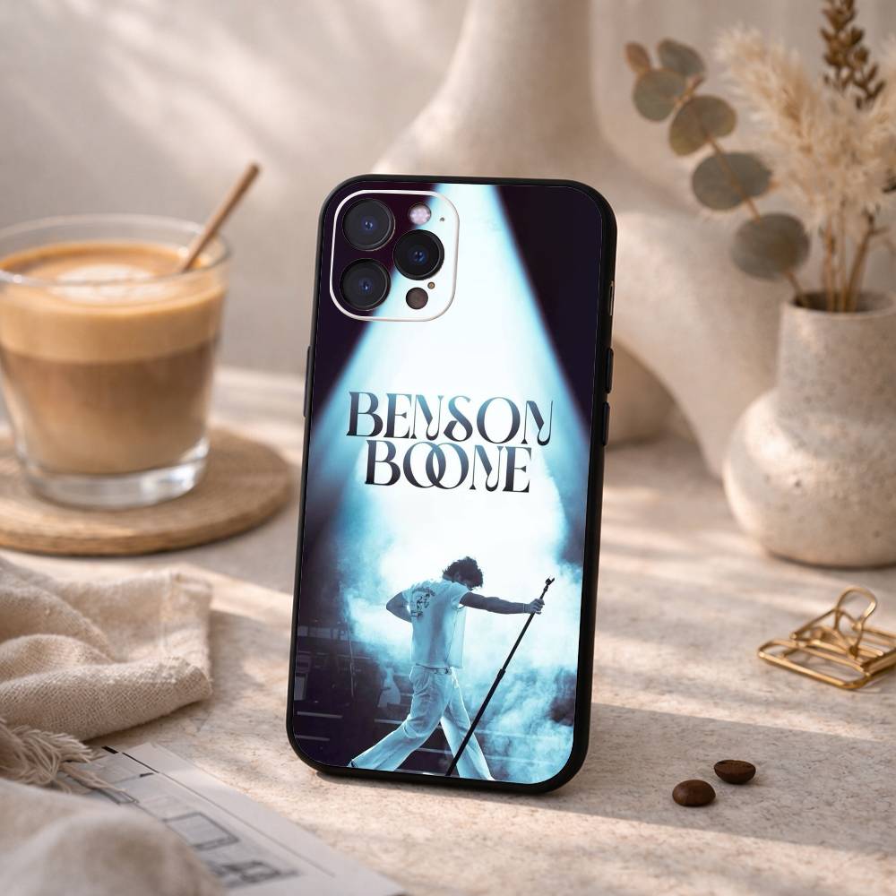 B-Benson American H-Heart Boone Phone Case For iPhone17 16 15 14 13 12 11 Pro Max Plus,5G Soft Black Case