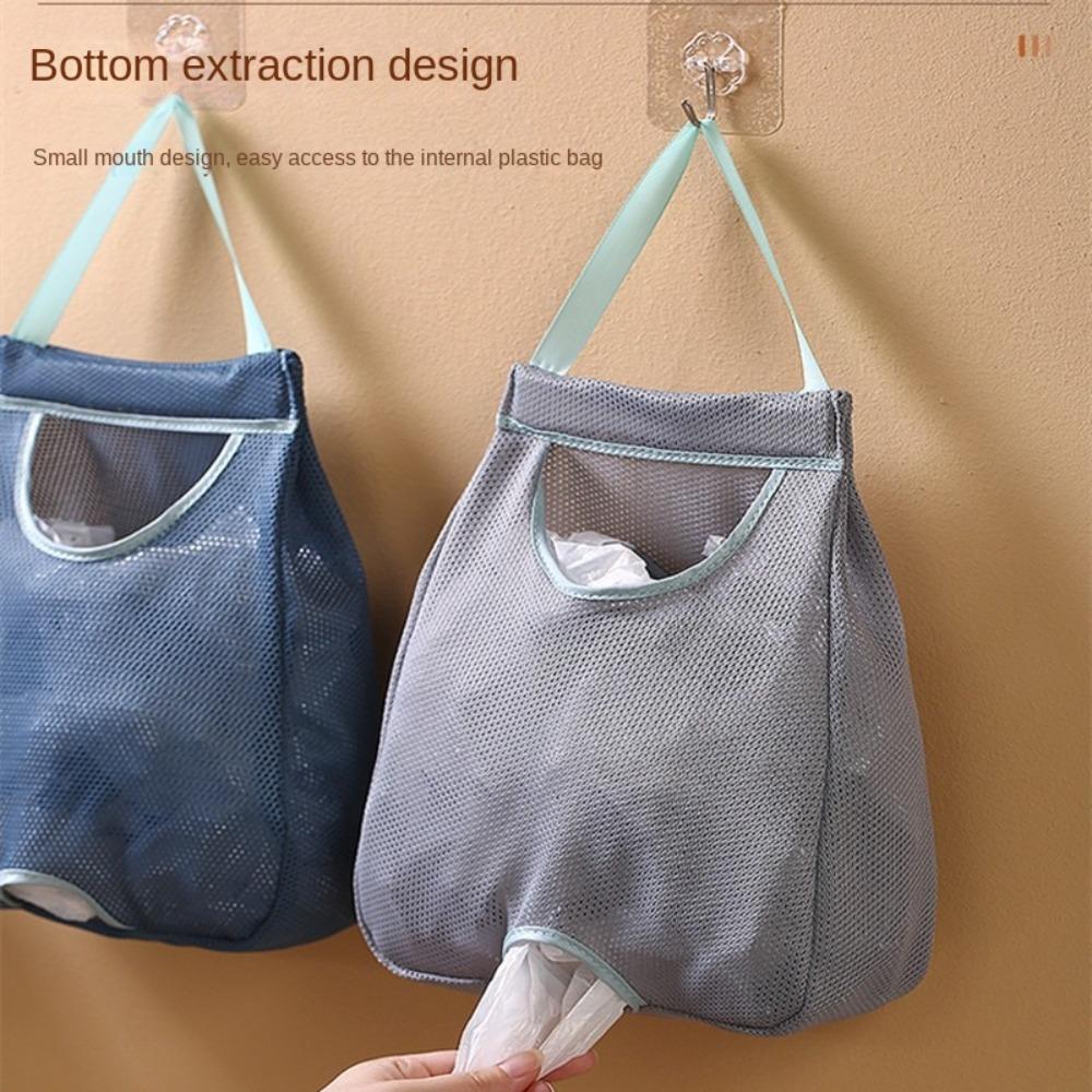 

Wall-mounted Shopping Bag Storage Box Large Capacity Mesh Storage Bag Kitchen Tools Gray-Upgrade