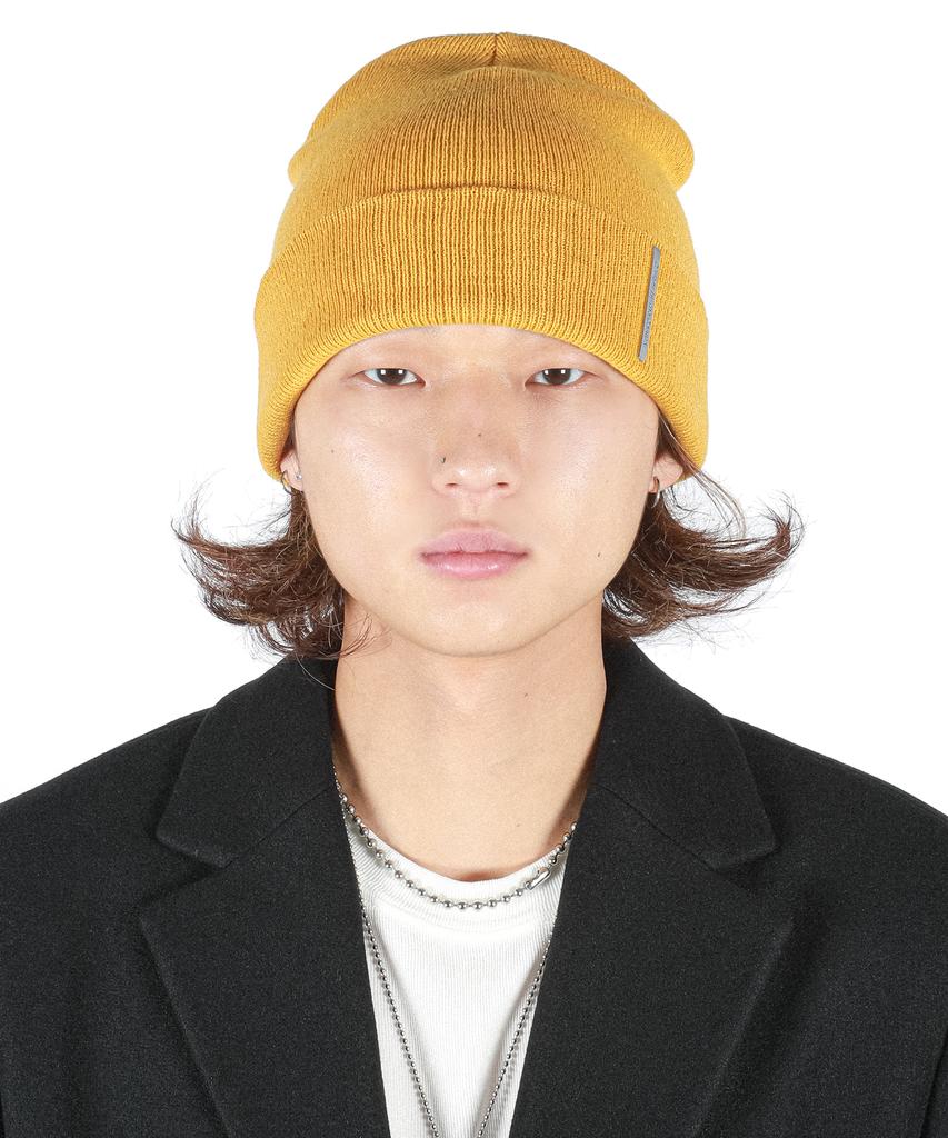 C WEAR BY THE GENIUS Metal Label Beanie Mustard