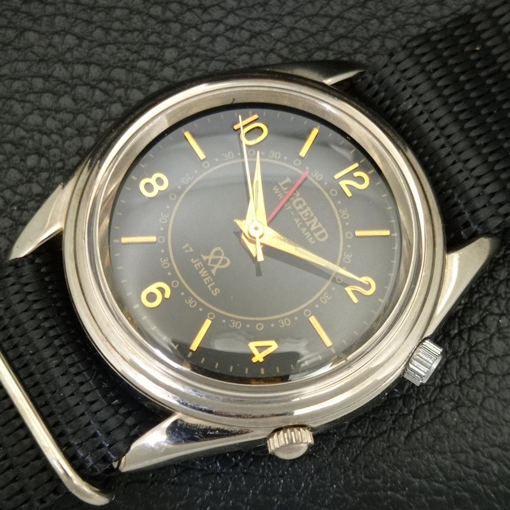 VINTAGE LEGEND MANUELL AUFZIEHBAR SCHWEIZER HERREN ÜBERHOLTE WEckerUHR a707501-1