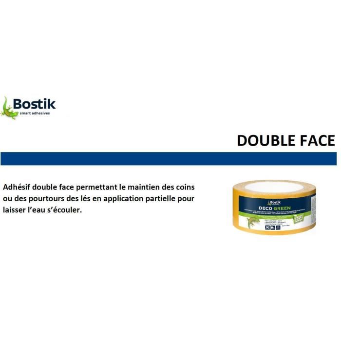 BOSTIK Bande Double Face Adhésive Pour Gazon Synthètique - Rouleau De 5 Cm X 10 M