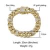 Bracciale a Catena Chicco di Caffè Cubano 12mm Naso di Maiale con Chiusura a Scatola – Gioielli Colorati Hip Hop